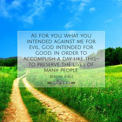 Picture 07 - Genesis 50:20 BSB - As for you, what you intended against me for - Bible Verse Picture