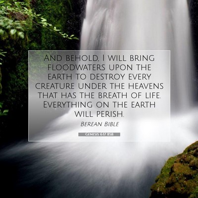 Picture 07 - Genesis 6:17 BSB - And behold, I will bring floodwaters upon the - Bible Verse Picture