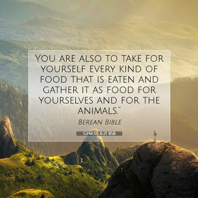 Picture 07 - Genesis 6:21 BSB - You are also to take for yourself every kind of - Bible Verse Picture