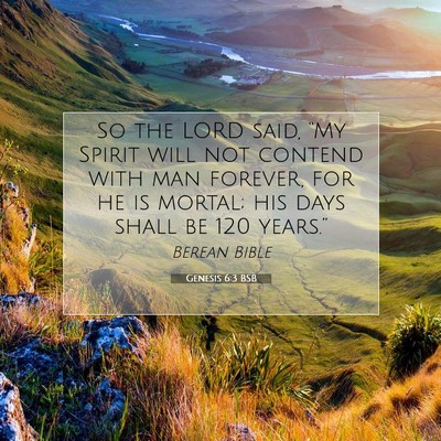 Picture 07 - Genesis 6:3 BSB - So the LORD said, “My Spirit will not contend - Bible Verse Picture