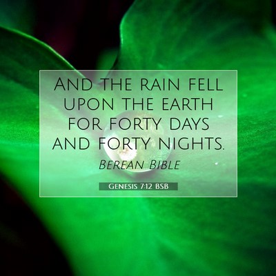 Picture 07 - Genesis 7:12 BSB - And the rain fell upon the earth for forty days - Bible Verse Picture