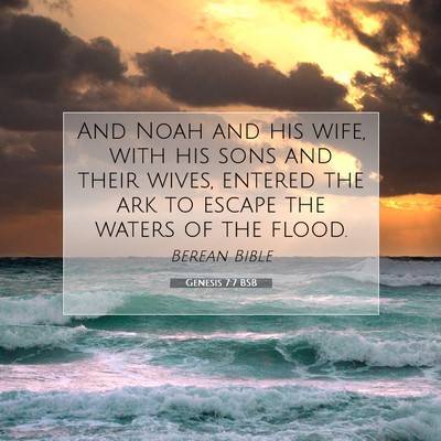 Picture 07 - Genesis 7:7 BSB - And Noah and his wife, with his sons and their - Bible Verse Picture