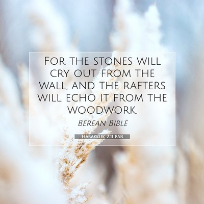 Picture 07 - Habakkuk 2:11 BSB - For the stones will cry out from the wall, and - Bible Verse Picture