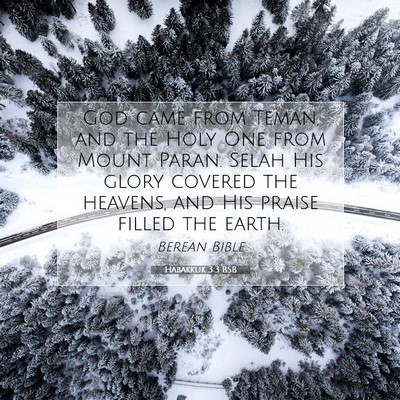 Picture 07 - Habakkuk 3:3 BSB - God came from Teman, and the Holy One from Mount - Bible Verse Picture