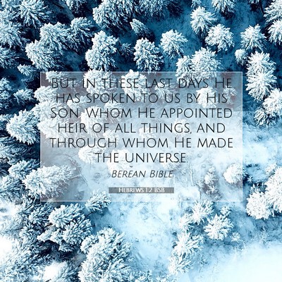 Picture 07 - Hebrews 1:2 BSB - But in these last days He has spoken to us by His - Bible Verse Picture