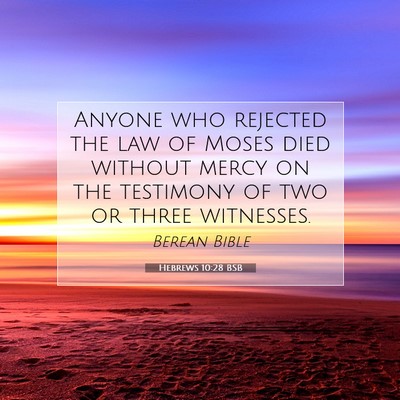 Picture 07 - Hebrews 10:28 BSB - Anyone who rejected the law of Moses died without - Bible Verse Picture