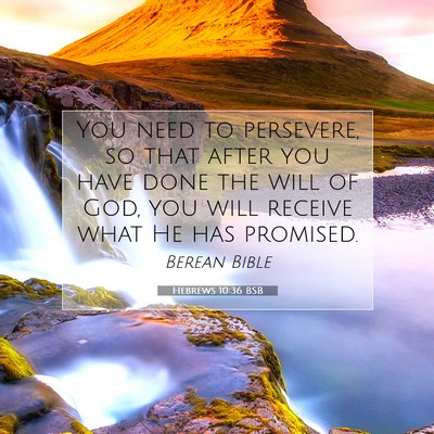 Picture 07 - Hebrews 10:36 BSB - You need to persevere, so that after you have - Bible Verse Picture