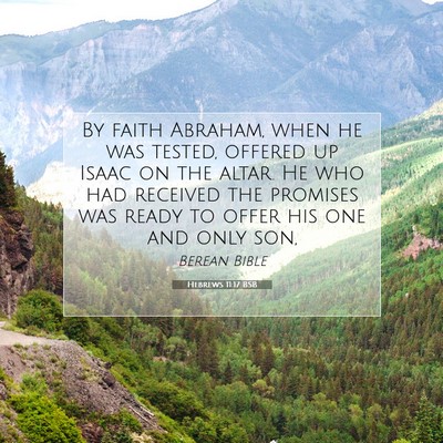 Picture 07 - Hebrews 11:17 BSB - By faith Abraham, when he was tested, offered up - Bible Verse Picture