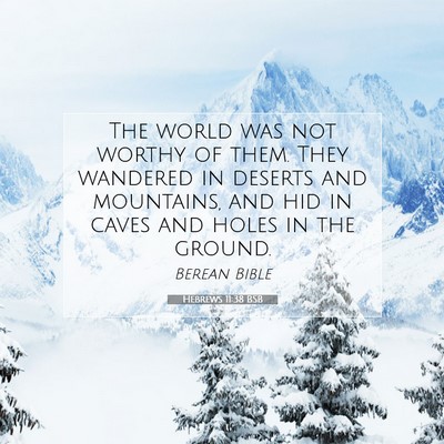 Picture 07 - Hebrews 11:38 BSB - The world was not worthy of them. They wandered - Bible Verse Picture