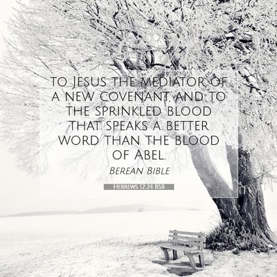 Picture 07 - Hebrews 12:24 BSB - to Jesus the mediator of a new covenant, and to - Bible Verse Picture