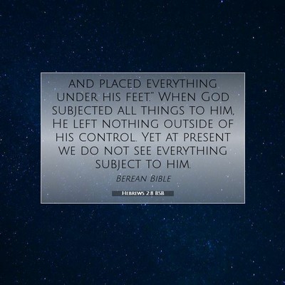 Picture 07 - Hebrews 2:8 BSB - and placed everything under his feet.” When God - Bible Verse Picture