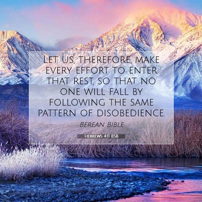 Picture 07 - Hebrews 4:11 BSB - Let us, therefore, make every effort to enter - Bible Verse Picture
