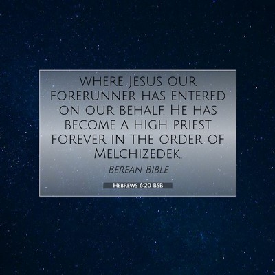 Picture 07 - Hebrews 6:20 BSB - where Jesus our forerunner has entered on our - Bible Verse Picture