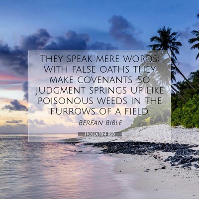 Picture 07 - Hosea 10:4 BSB - They speak mere words; with false oaths they make - Bible Verse Picture
