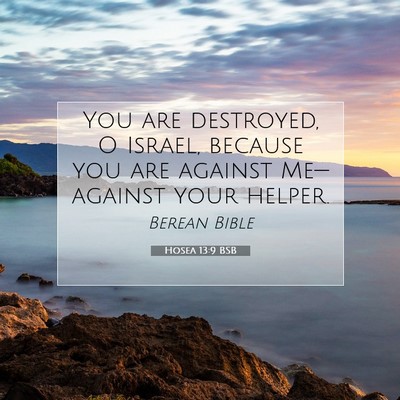 Picture 07 - Hosea 13:9 BSB - You are destroyed, O Israel, because you are - Bible Verse Picture