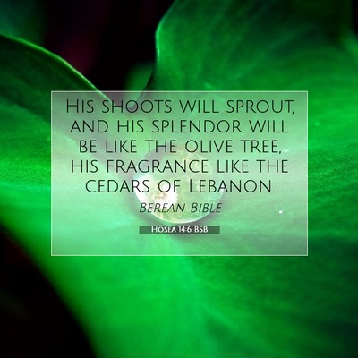 Picture 07 - Hosea 14:6 BSB - His shoots will sprout, and his splendor will be - Bible Verse Picture