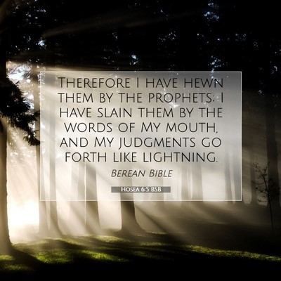 Picture 07 - Hosea 6:5 BSB - Therefore I have hewn them by the prophets; I - Bible Verse Picture