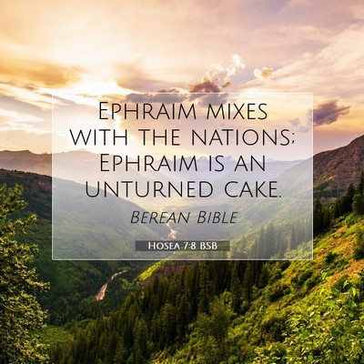 Picture 07 - Hosea 7:8 BSB - Ephraim mixes with the nations; Ephraim is an - Bible Verse Picture