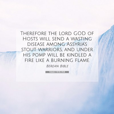 Picture 07 - Isaiah 10:16 BSB - Therefore the Lord GOD of Hosts will send a - Bible Verse Picture