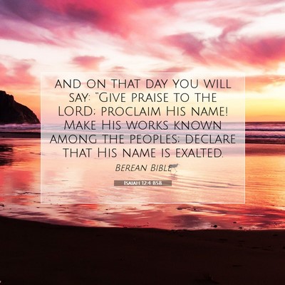 Picture 07 - Isaiah 12:4 BSB - and on that day you will say: “Give praise to - Bible Verse Picture
