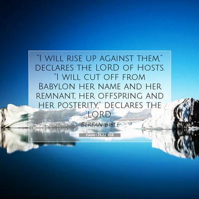 Picture 07 - Isaiah 14:22 BSB - “I will rise up against them,” declares the - Bible Verse Picture