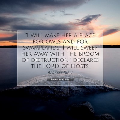 Picture 07 - Isaiah 14:23 BSB - “I will make her a place for owls and for - Bible Verse Picture