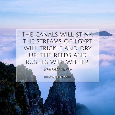 Picture 07 - Isaiah 19:6 BSB - The canals will stink; the streams of Egypt will - Bible Verse Picture