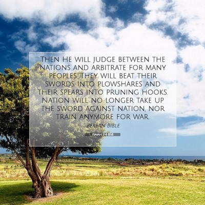 Picture 07 - Isaiah 2:4 BSB - Then He will judge between the nations and - Bible Verse Picture