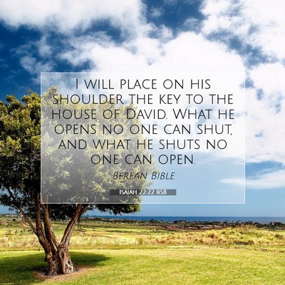 Picture 07 - Isaiah 22:22 BSB - I will place on his shoulder the key to the house - Bible Verse Picture