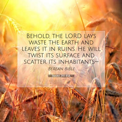 Picture 07 - Isaiah 24:1 BSB - Behold, the LORD lays waste the earth and leaves - Bible Verse Picture