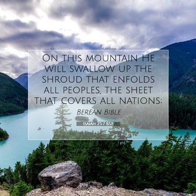 Picture 07 - Isaiah 25:7 BSB - On this mountain He will swallow up the shroud - Bible Verse Picture
