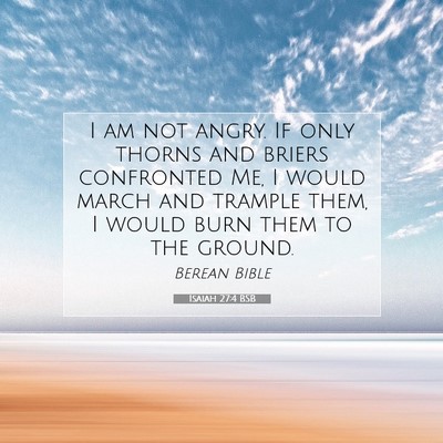 Picture 07 - Isaiah 27:4 BSB - I am not angry. If only thorns and briers - Bible Verse Picture