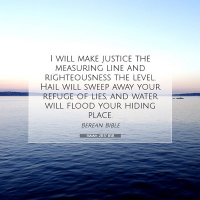 Picture 07 - Isaiah 28:17 BSB - I will make justice the measuring line and - Bible Verse Picture