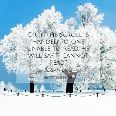 Picture 07 - Isaiah 29:12 BSB - Or if the scroll is handed to one unable to read, - Bible Verse Picture