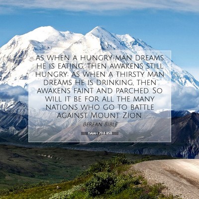 Picture 07 - Isaiah 29:8 BSB - as when a hungry man dreams he is eating, then - Bible Verse Picture