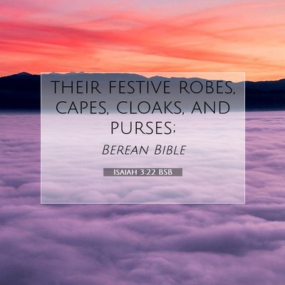 Picture 07 - Isaiah 3:22 BSB - their festive robes, capes, cloaks, and - Bible Verse Picture