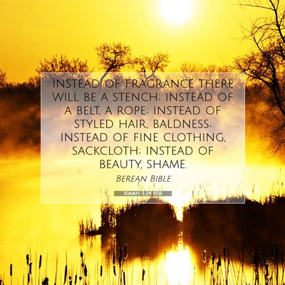 Picture 07 - Isaiah 3:24 BSB - Instead of fragrance there will be a stench; - Bible Verse Picture