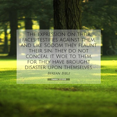 Picture 07 - Isaiah 3:9 BSB - The expression on their faces testifies against - Bible Verse Picture