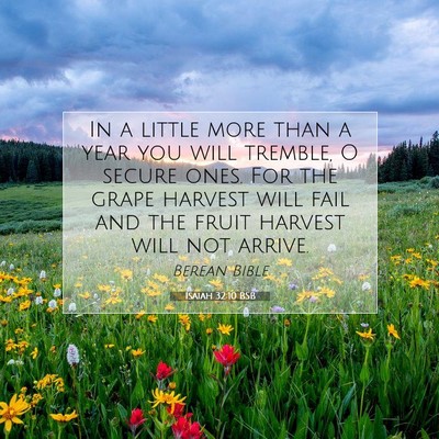 Picture 07 - Isaiah 32:10 BSB - In a little more than a year you will tremble, O - Bible Verse Picture