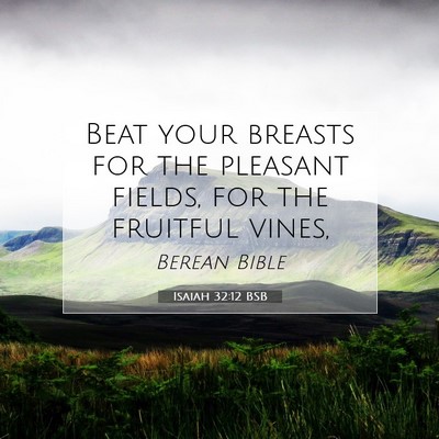 Picture 07 - Isaiah 32:12 BSB - Beat your breasts for the pleasant fields, for - Bible Verse Picture