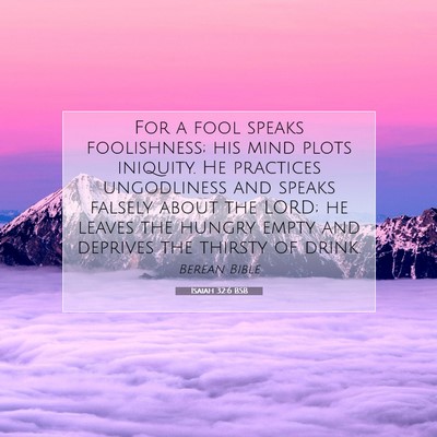 Picture 07 - Isaiah 32:6 BSB - For a fool speaks foolishness; his mind plots - Bible Verse Picture