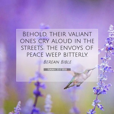 Picture 07 - Isaiah 33:7 BSB - Behold, their valiant ones cry aloud in the - Bible Verse Picture