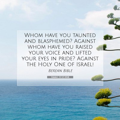 Picture 07 - Isaiah 37:23 BSB - Whom have you taunted and blasphemed? Against - Bible Verse Picture