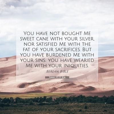 Picture 07 - Isaiah 43:24 BSB - You have not bought Me sweet cane with your - Bible Verse Picture