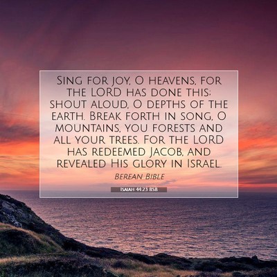 Picture 07 - Isaiah 44:23 BSB - Sing for joy, O heavens, for the LORD has done - Bible Verse Picture