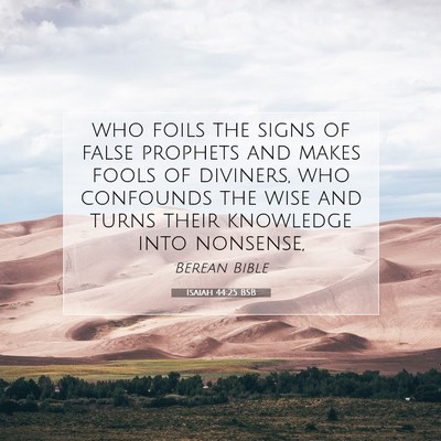 Picture 07 - Isaiah 44:25 BSB - who foils the signs of false prophets and makes - Bible Verse Picture