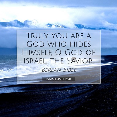 Picture 07 - Isaiah 45:15 BSB - Truly You are a God who hides Himself, O God of - Bible Verse Picture