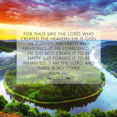 Picture 07 - Isaiah 45:18 BSB - For thus says the LORD, who created the - Bible Verse Picture