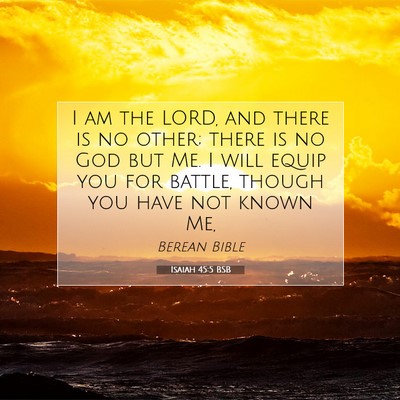 Picture 07 - Isaiah 45:5 BSB - I am the LORD, and there is no other; there is no - Bible Verse Picture
