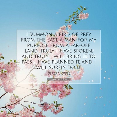 Picture 07 - Isaiah 46:11 BSB - I summon a bird of prey from the east, a man for - Bible Verse Picture